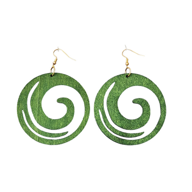 Spiral Earrings  -  Green