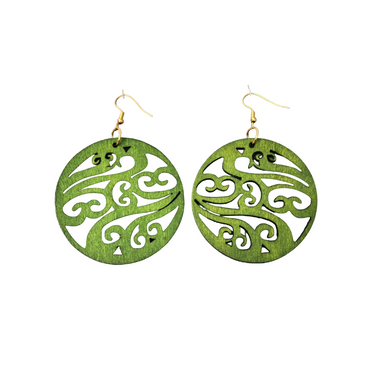 Kowhaiwhai Earrings  -  Green