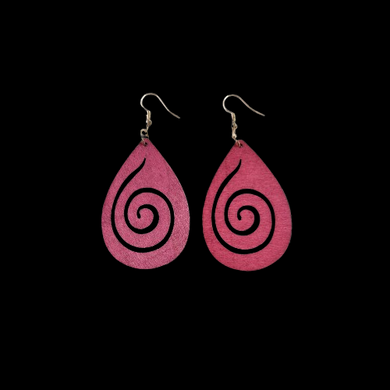 Koru 2  Earrings  -  Chestnut