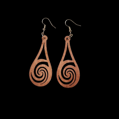 Koru 3  Earrings  -  Brown