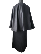 Load image into Gallery viewer, Black Woollen Cape  - Paua  (16-26) one size