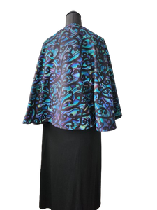 Black Woollen Cape  - Paua  (16-26) one size
