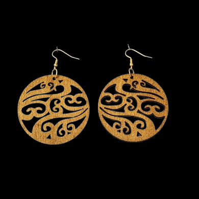 Koru 4  Earrings  -  Brown