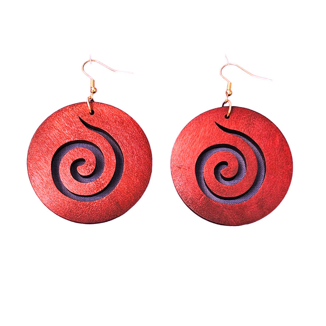 Koru Earrings  -  Chestnut Brown