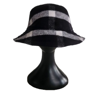 Woollen Bucket Hat  (Black/White)