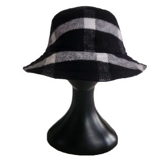 Woollen Bucket Hat  (Black/White)