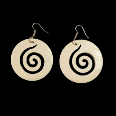 Koru 1   Earrings  -  Cream