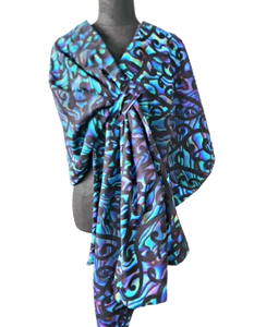 Black Woollen Cape  - Paua  (16-26) one size
