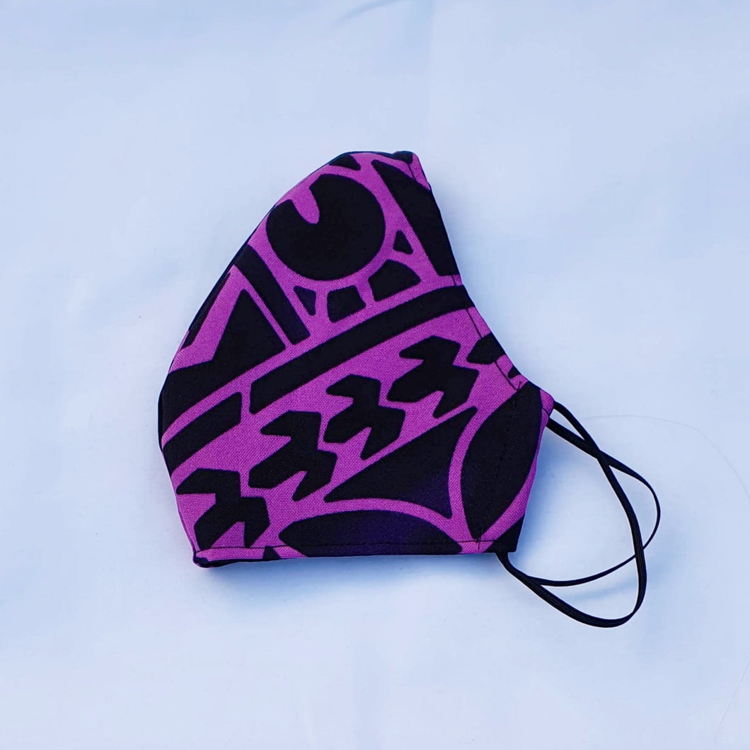 Triple layer fabric face mask - Pink Print
