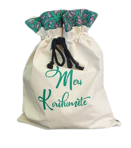 Christmas Sack Calico/Green